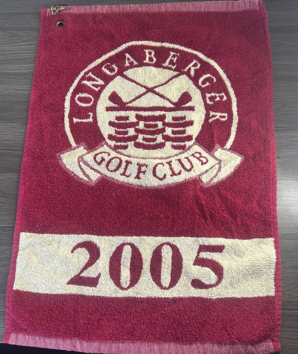 Longaberger Golf Club Towel 2005 Shot Selector 100% Cotton 16x22 For Golf Bag